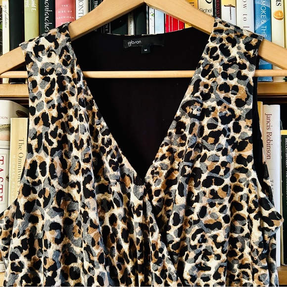 Gibson Look Animal Burnout Leopard Print Sleeveless Dress, size Medium 8 10 - Picture 2 of 12